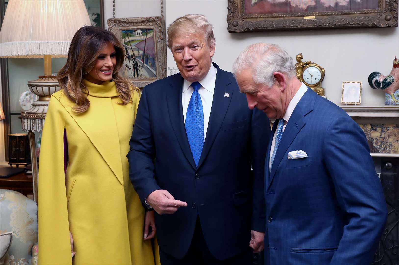 The then-Prince of Wales meets then-US President Donald Trump and wife Melania at Clarence House as Nato leaders gather to mark 70 years of the alliance in 2019 (Chris Jackson/PA)