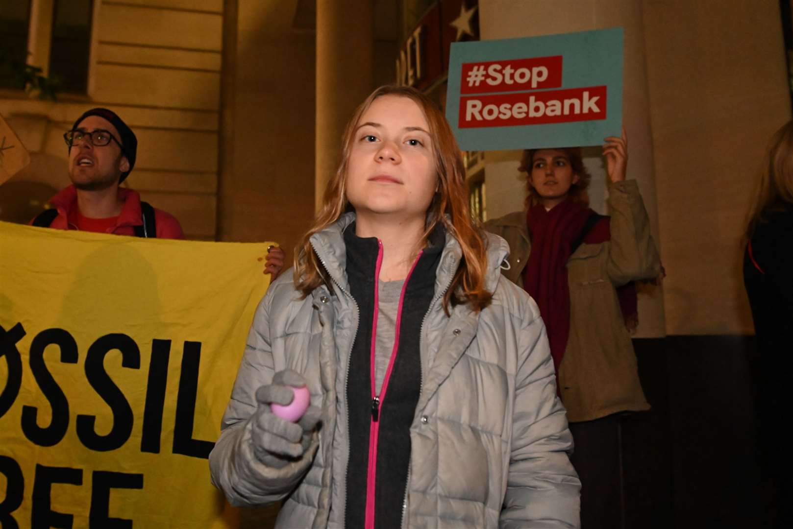 Greta Thunberg joined a protest against the Rosebank oil field drilling on Monday (Fossil Free London/PA)