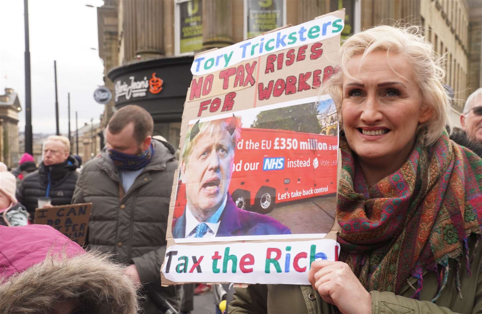 Crowds gathered in Newcastle (Owen Humphreys/PA)