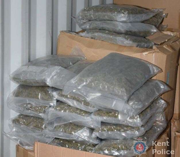 Officers found hundreds of vacuum-sealed bags of cannabis weighing a total of 427 kilogrammes and worth between £1.5 million and £2.5m