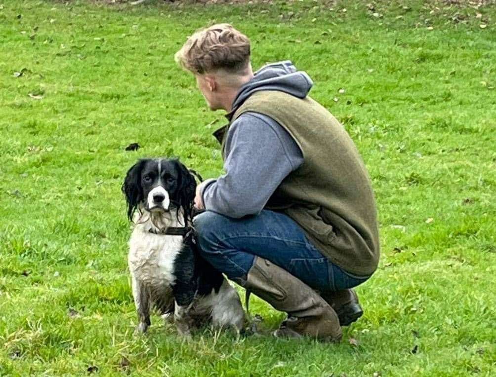 Charlie Dwyer and one of his dogs, Dolly