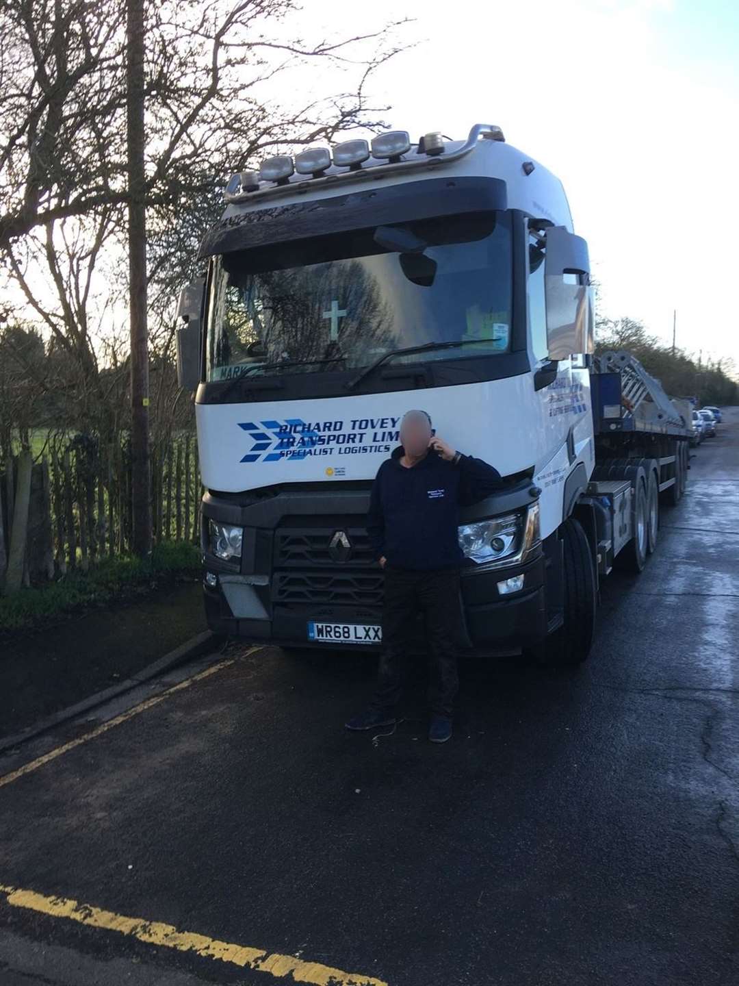 Contractors arrive in Bowmans Road in another attempt to install an 85ft phone mast