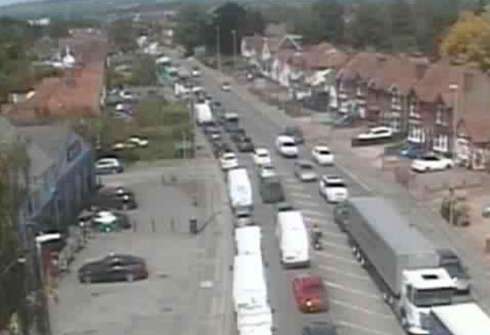 Drivers faced delays on Loose Road in Maidstone. Picture: KCC Highways