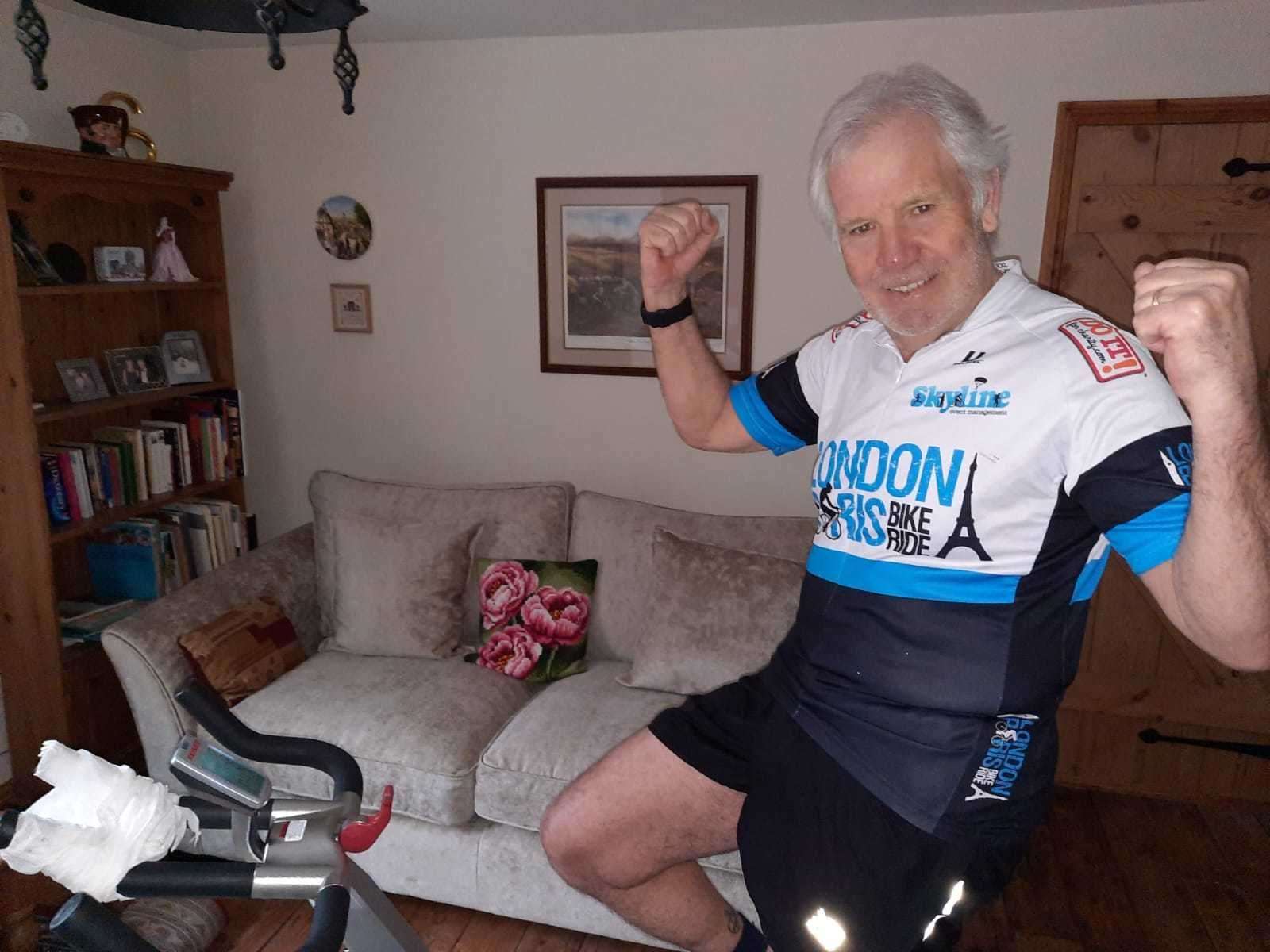 Borden's Ken Allen doing London to Paris in his front room