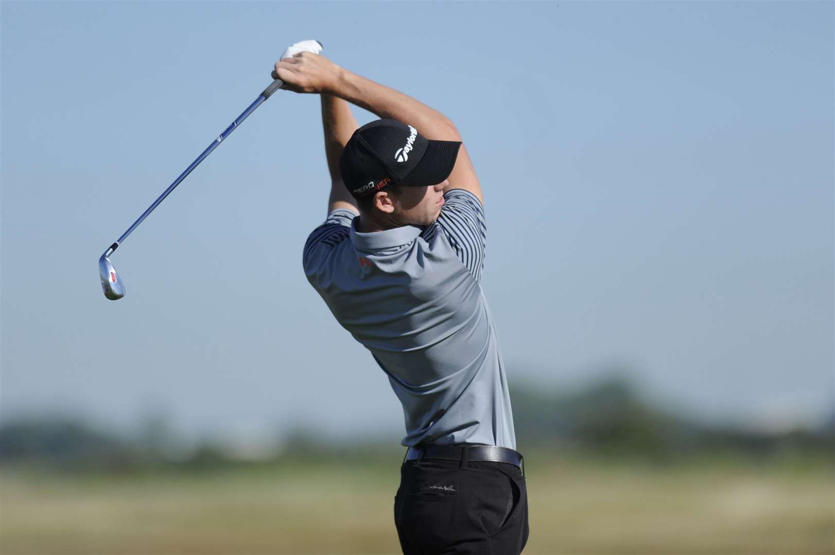 Jamie Mist at the Royal Cinque Ports Golf Club, Deal during regional qualifying for The Open Championship Picture: Tony Flashman