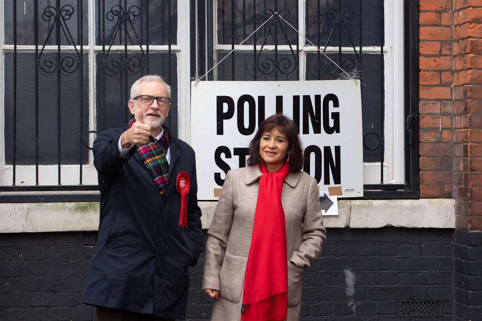 Labour leader Jeremy Corbyn with wife Laura Alvarez (Joe Giddens/PA)