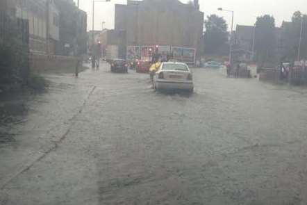 The storm causes Crown Quay Lane in Sittingbourne to flood. Picture: Shine Mobile Valeting