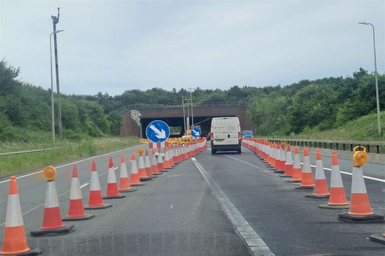 A contraflow has been in place on the A299 New Thanet Way since June, taking vehicles around the closed coastbound section of the Chestfield Tunnel