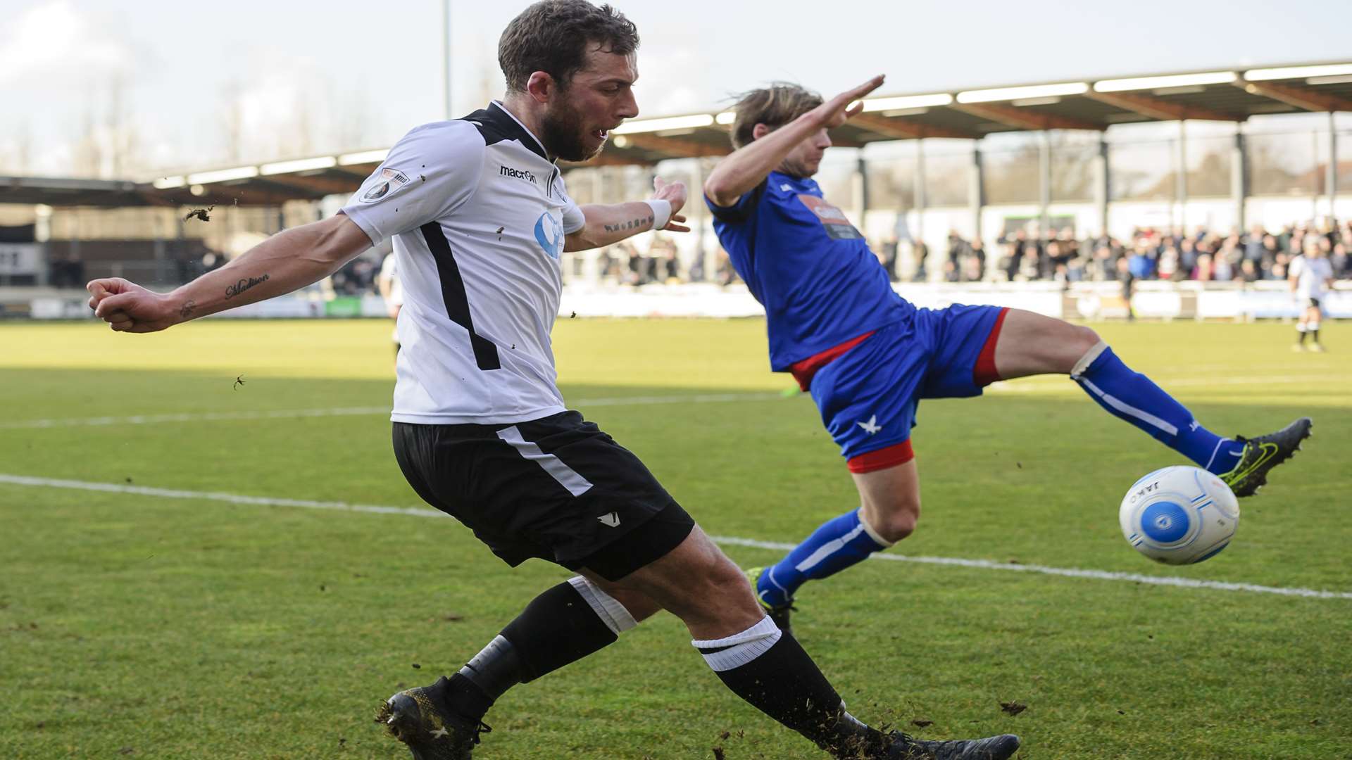 Ryan Hayes gets a cross in against Whitehawk at Princes Park last weekend Picture: Andy Payton