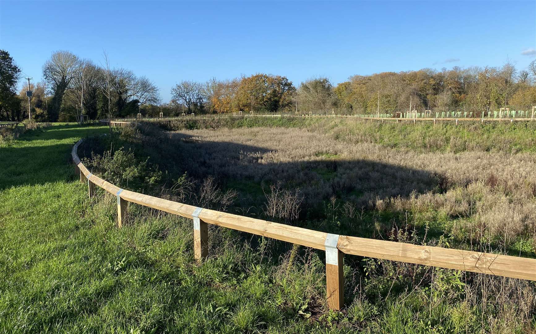 The estate has several areas of sunken ground, also known as 'swales', used for rain drainage