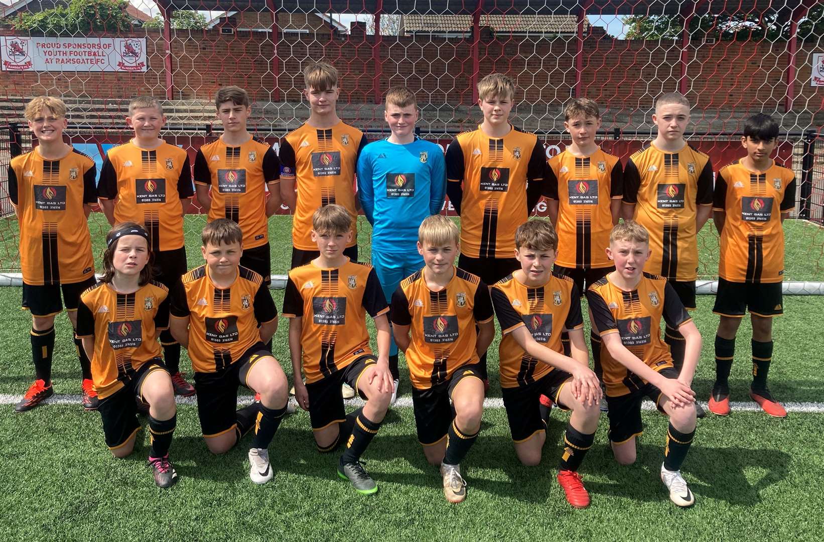 Folkestone Invicta Youth under-13. Back row, left to right, Ramsey Bartholomew, Daniel Ross, Flynn Topley, Hayden Skinner, Michael Keane, Ewan McOubrie, Henry Worthy, Charlie Blackman, Aryan Thakor. Front row, Rudy Gibson, Jack Smith, Ben Jeffree, Mason Clayton, Oli Houghton, Stan Newman