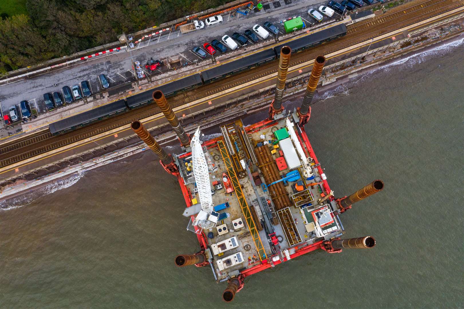 Repairs under way at Dawlish (Ben Birchall/PA)