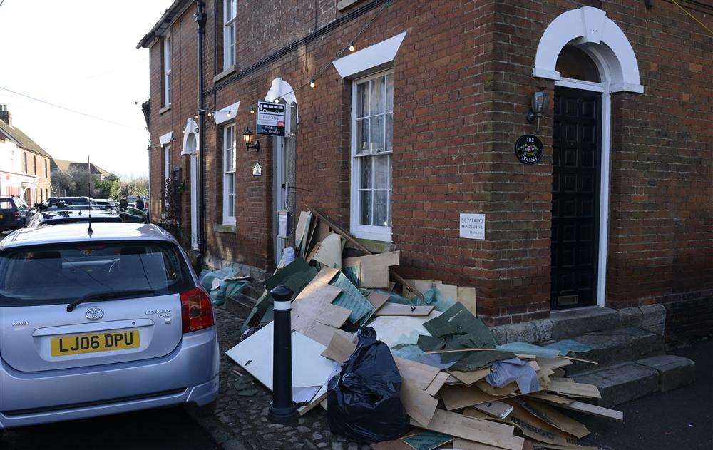 The clear-up begins in Yalding