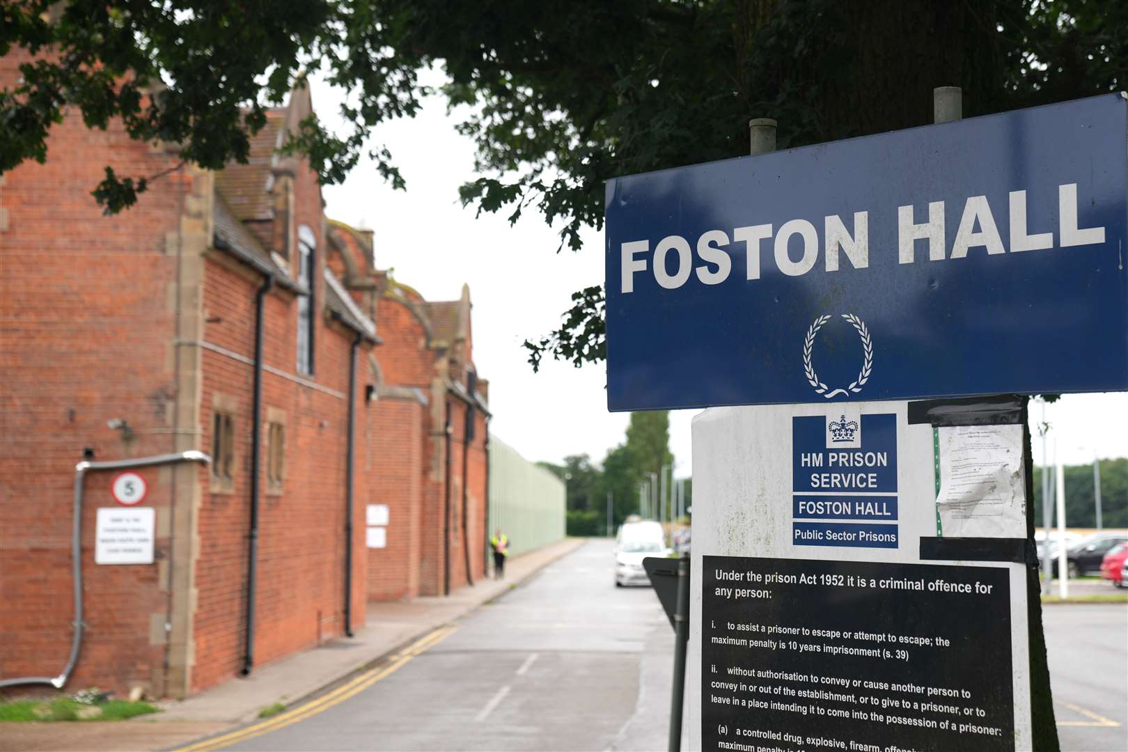 Foston Hall prison in Derbyshire where Carla Foster is being held ahead of her release after the Court of Appeal reduced her sentence (PA)