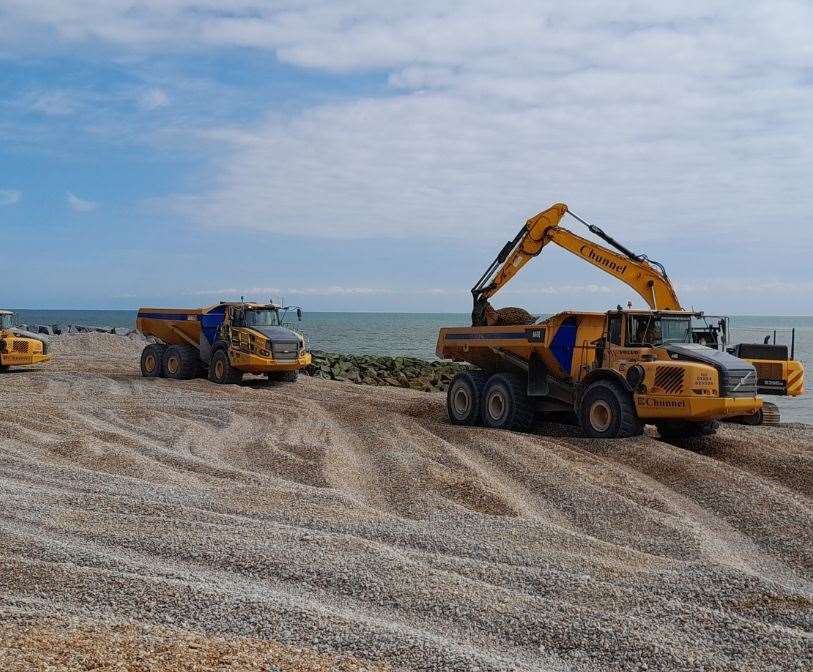 Beach management work helping to protect more than 3,000 homes and businesses from flooding in the Folkestone district starts next week. Picture: FHDC