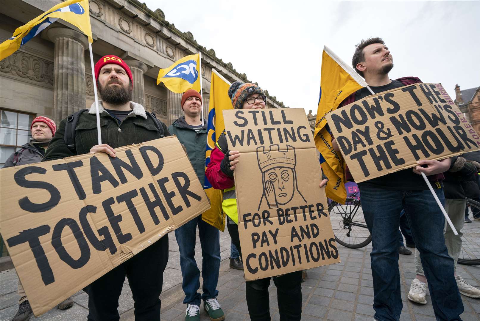 The joint rally was held on the Mound (Jane Barlow/PA)