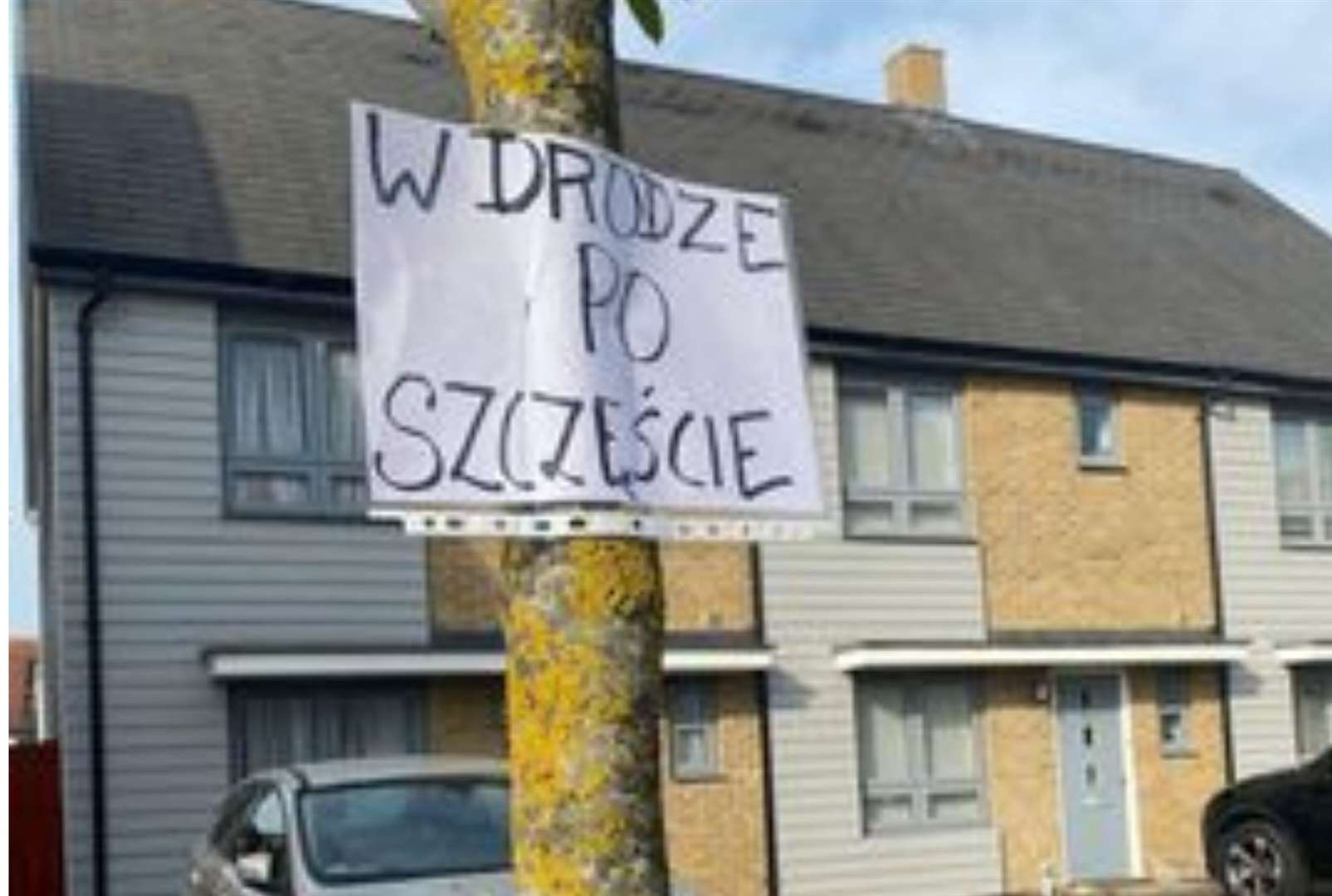 This sign saying 'a journey to happiness' in Polish was put up in Repton Park