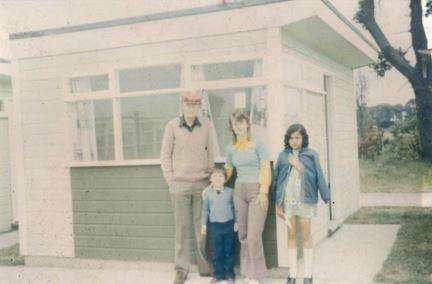 Christine and her brother with their foster parents