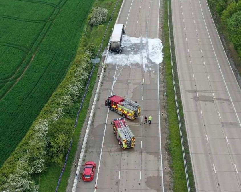 The scene on the M20 Picture: UKNIP