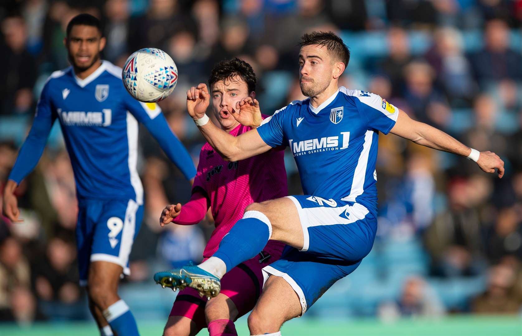 Olly Lee looks to take the ball down in the penalty box during a match against Rochdale Picture: Ady Kerry