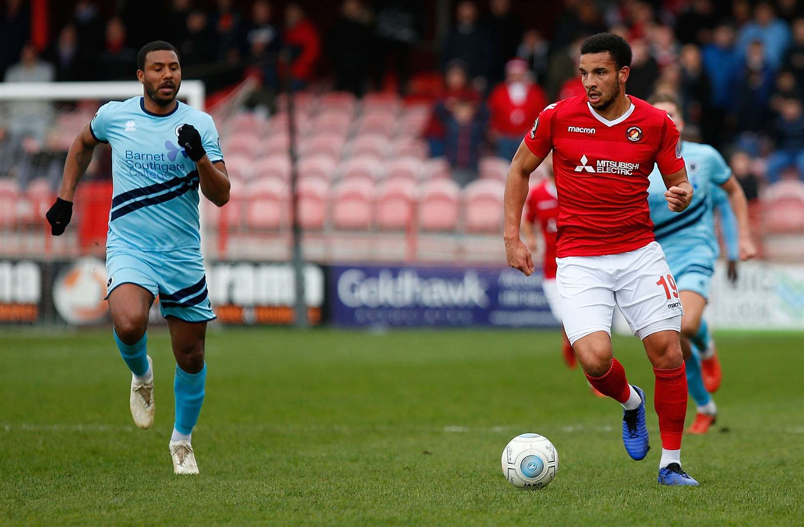 Chris Bush scored in Ebbsfleet's 3-2 win over Boreham Wood Picture: Andy Jones