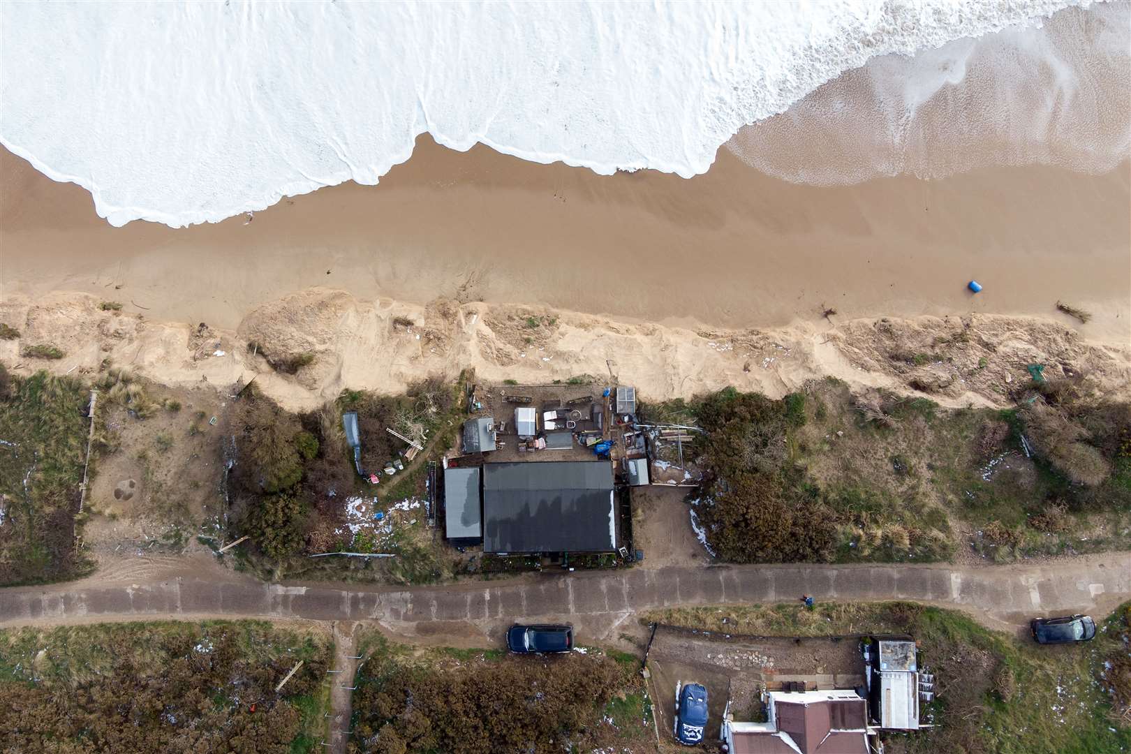 The former soldier hopes to rearrange his 75 two-tonne concrete block sea defences to break the force of the waves (Joe Giddens/PA)