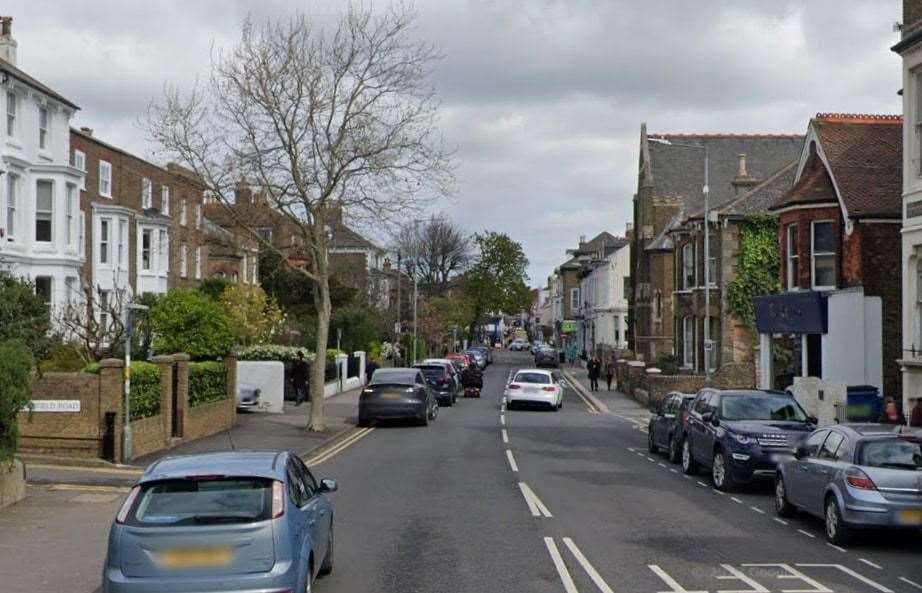 A moped rider was taken to hospital after a crash in Victoria Road, Deal. Picture: Google