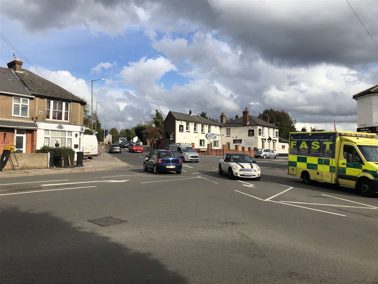 The busy and often jammed Fountain Lane junction with the A26 Tonbridge Road