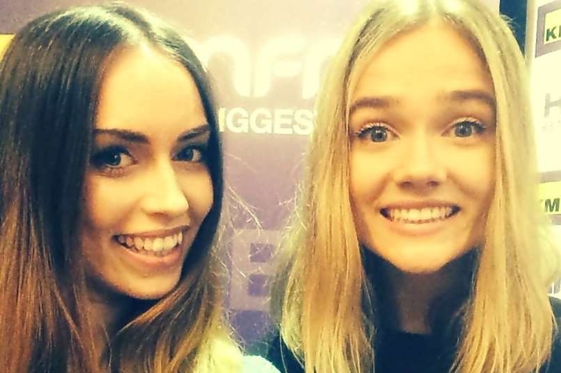 kmfm The Hit List presenter Emma-Jo with Florrie