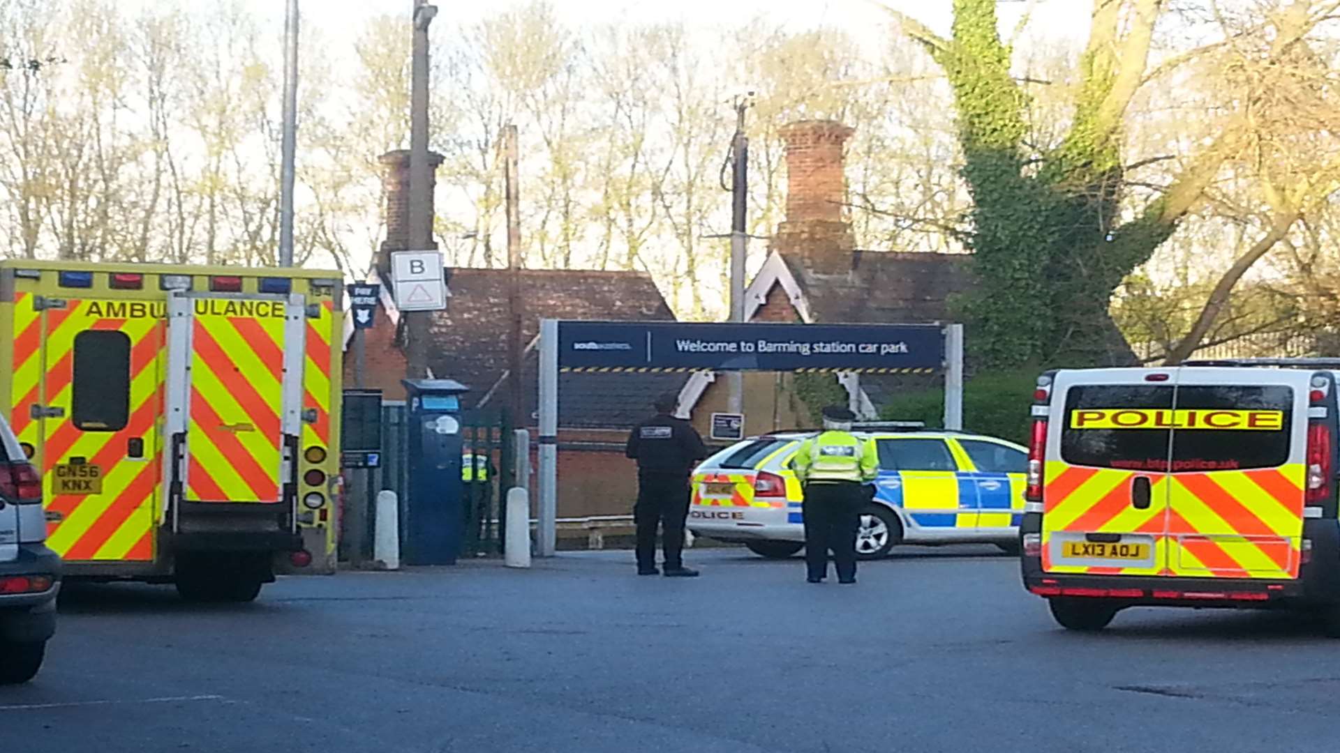 The scene outside Barming Railway Station after the tragic death of Natalie Gray