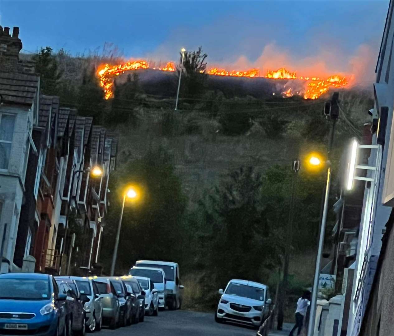 The grass fire which was in Great Lines Heritage Park Picture: Mya Bradley-Wilkinson