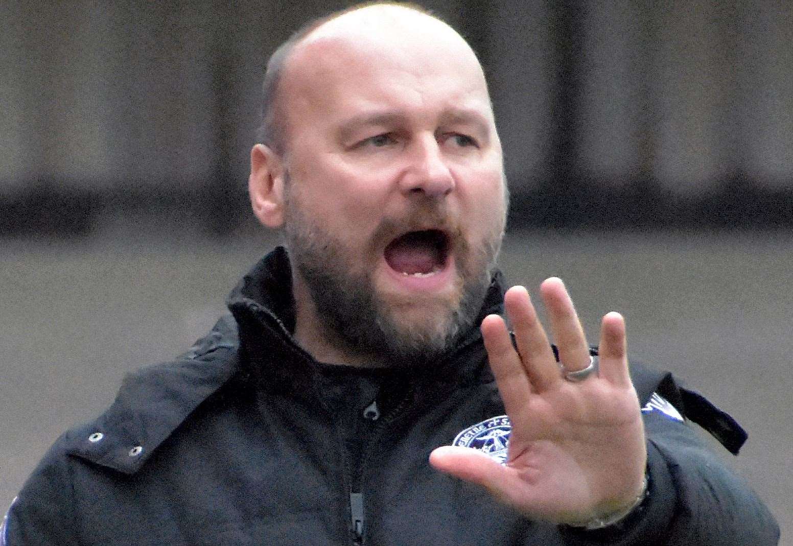 Steve Watt on the sidelines as Hythe manager Picture: Randolph File