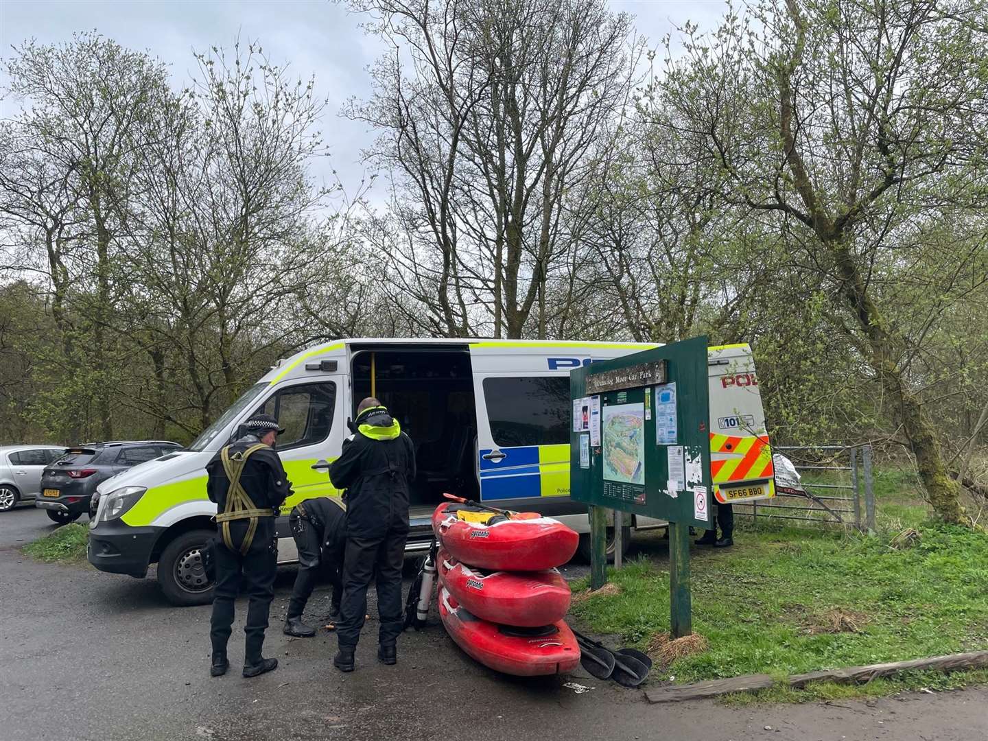 Police divers were involved in the search (Lucinda Cameron/PA)