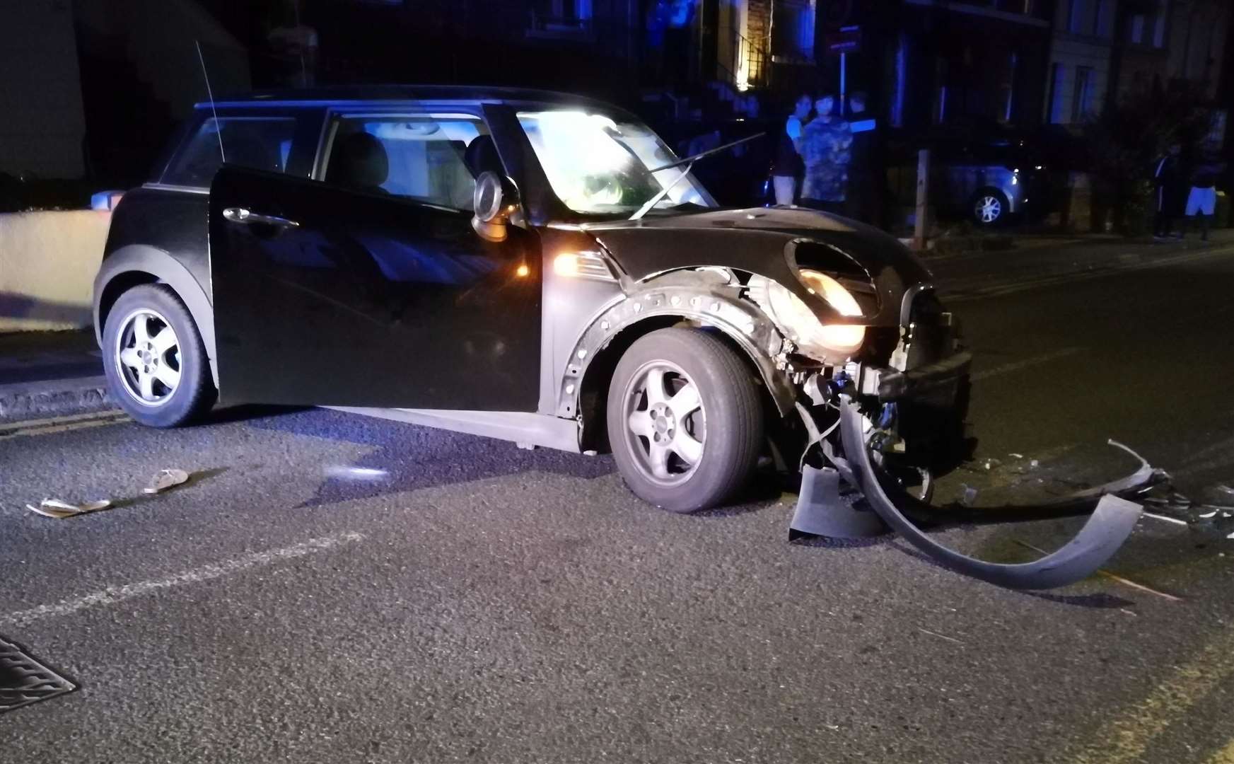 A car crashed into a telegraph pole in Parrock Street, Gravesend