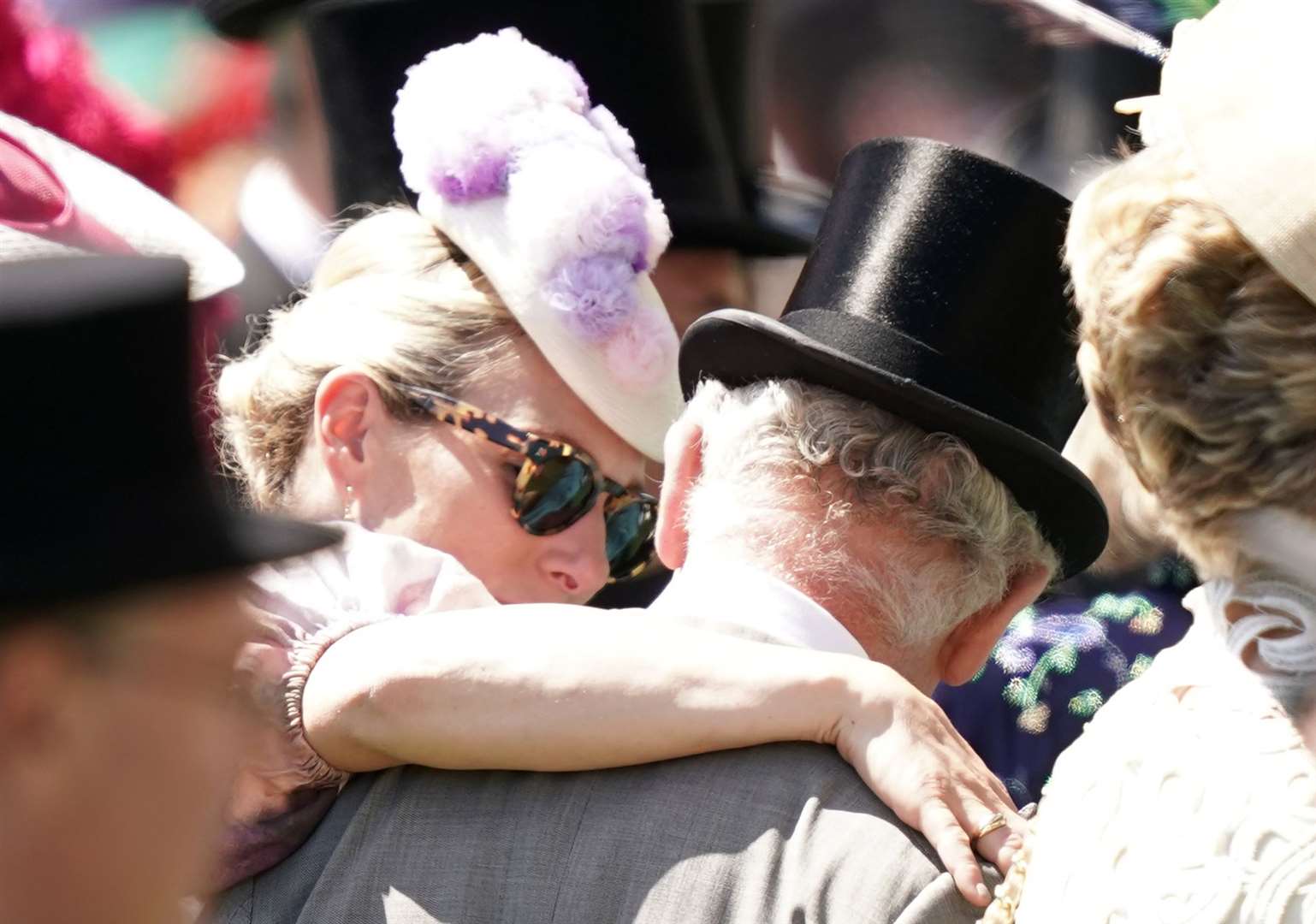 Zara Phillips was spotted greeting the Prince of Wales (Aaron Chown/PA)