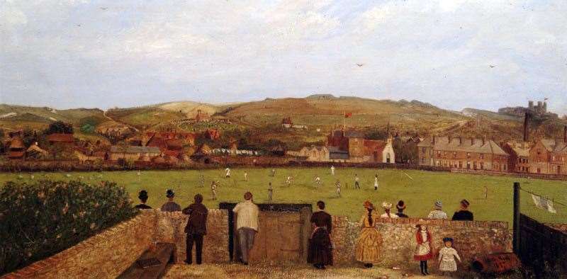 An 1887 painting by CG Hall of a cricket ground in Dover. Picture: Canterbury Auction Galleries