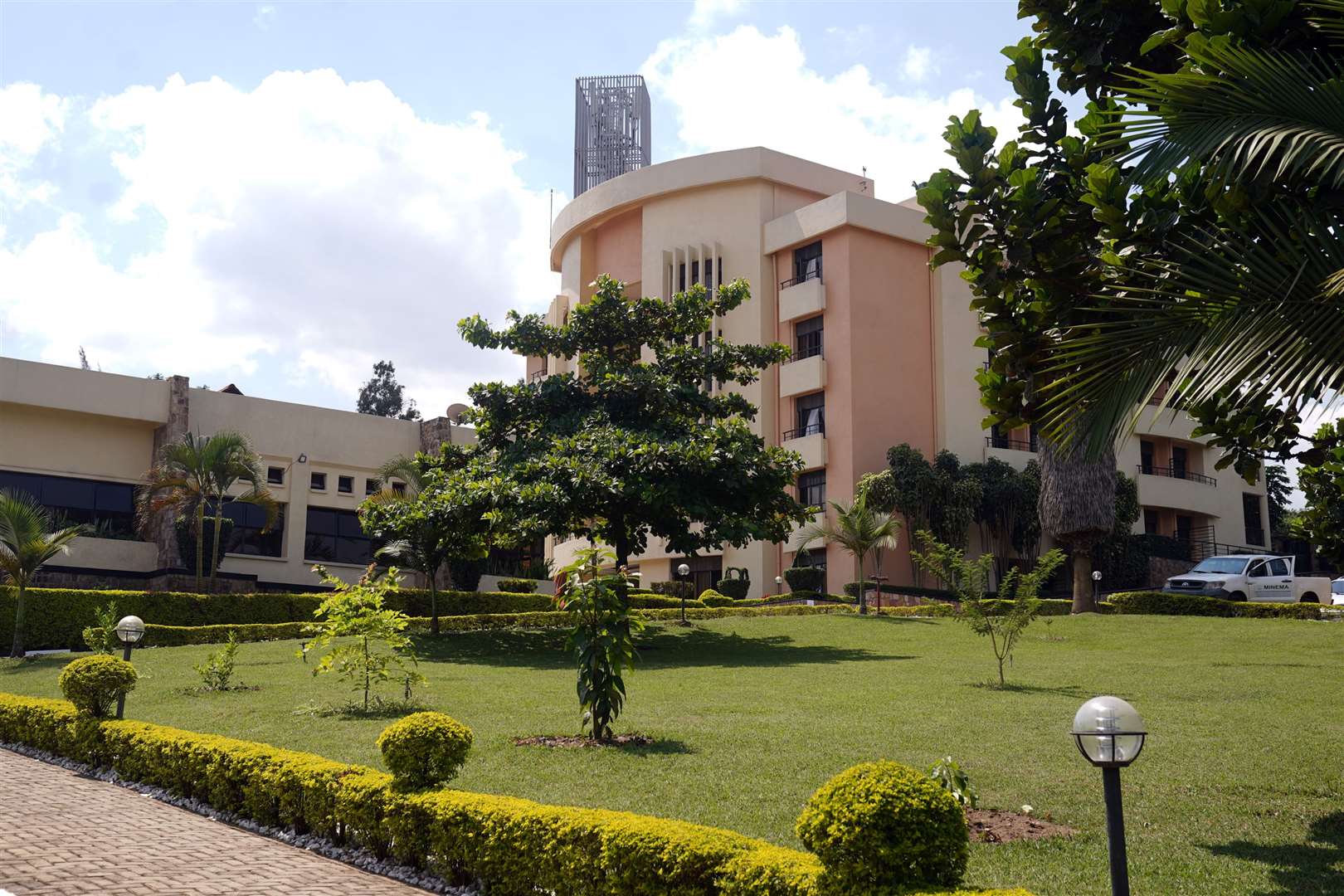 The garden and grounds of the Hope Hostel in Kigali, Rwanda, where migrants will stay (Victoria Jones/PA)