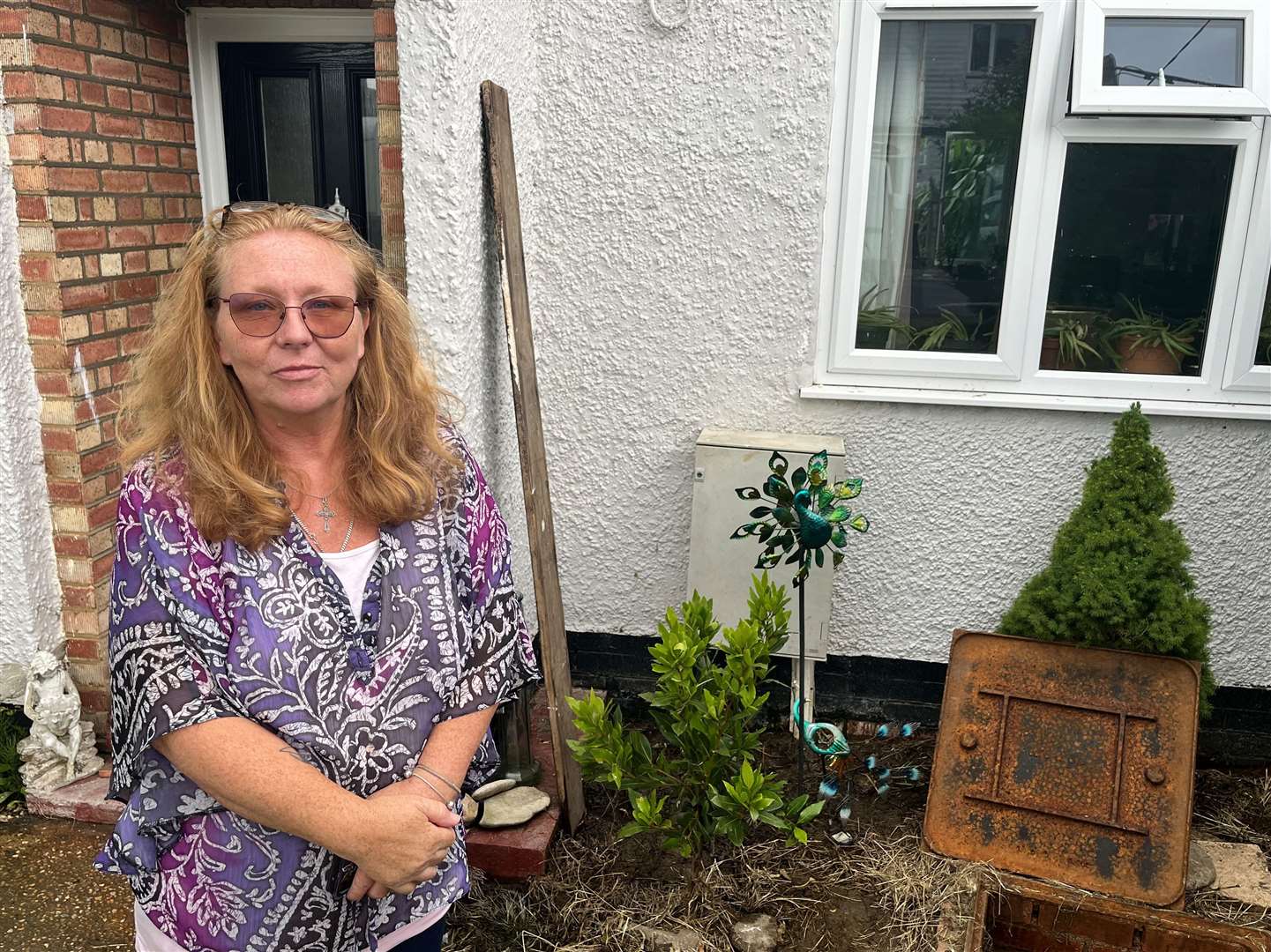 Vikki Storey, from Brookland, on the Romney Marsh, says she is being driven “insane” by water leaks which flood her garden