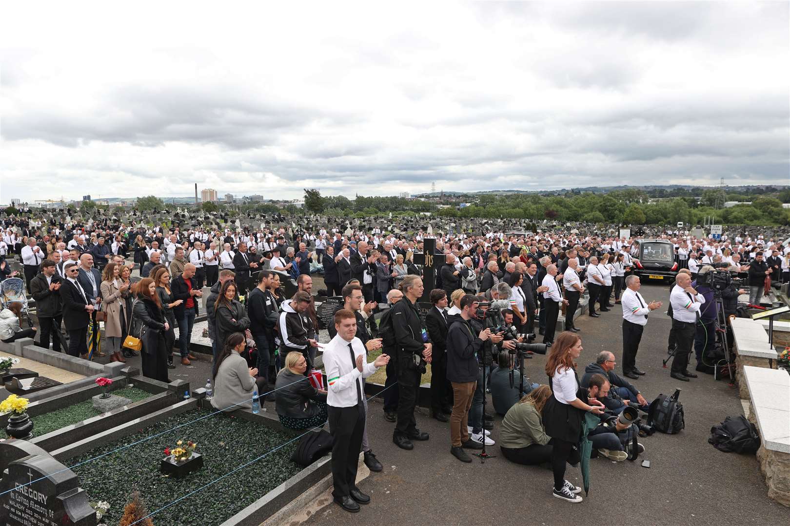 Bobby Storey’s funeral was investigated by police over potential breaches by mourners of social distancing rules (Liam McBurney/PA)