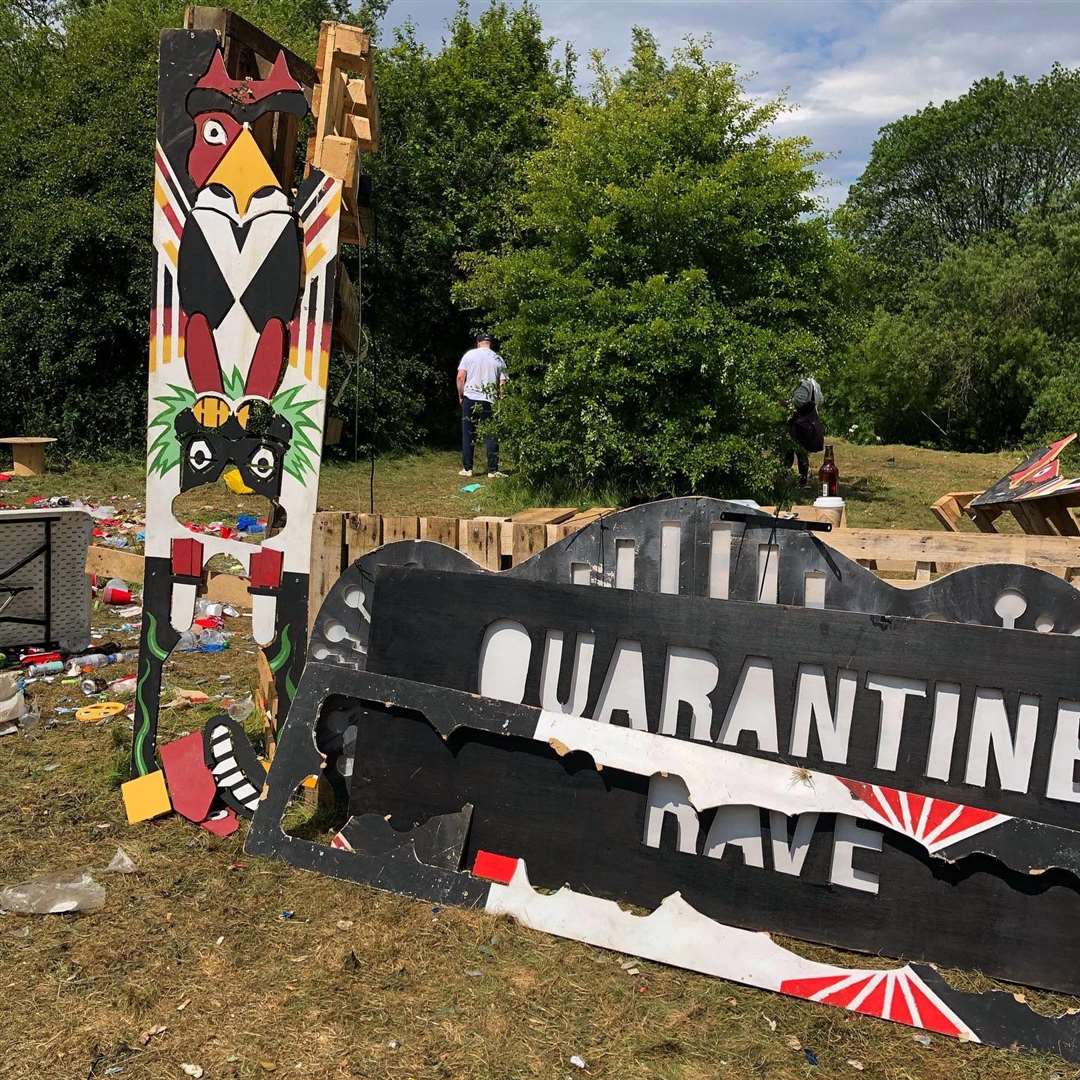 Remnants of one rave in Daisy Nook Park, which was attended by 4,000 (@georgiadaisy98/Twitter)