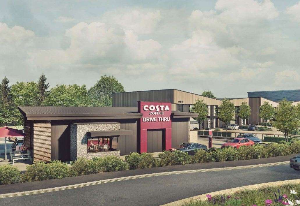 How the new drive-thru Costa Coffee at the Eclipse Park estate in Maidstone could look