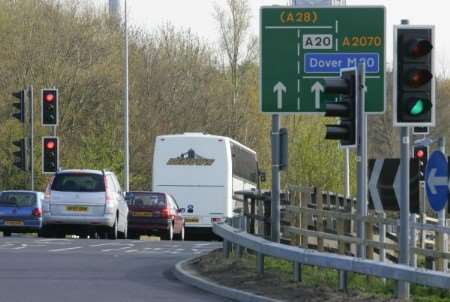 The M20 junction 10 roundabout