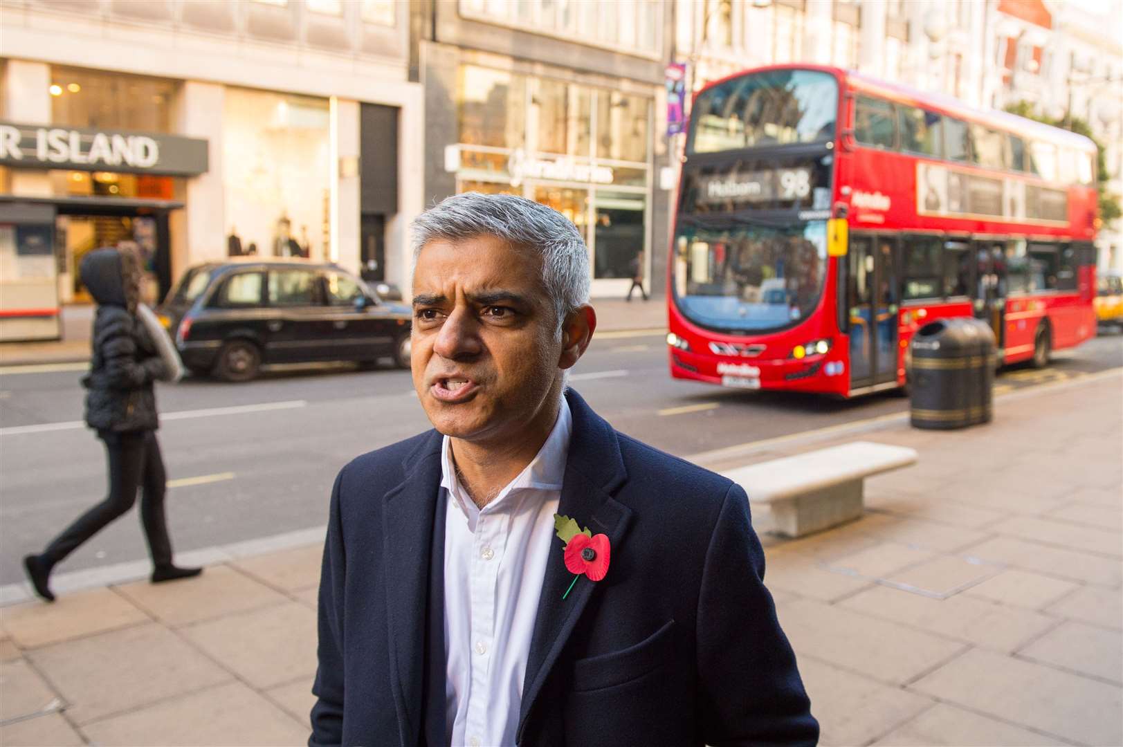 Sadiq Khan speaks to the media in Oxford Street (Dominic Lipinski/PA)