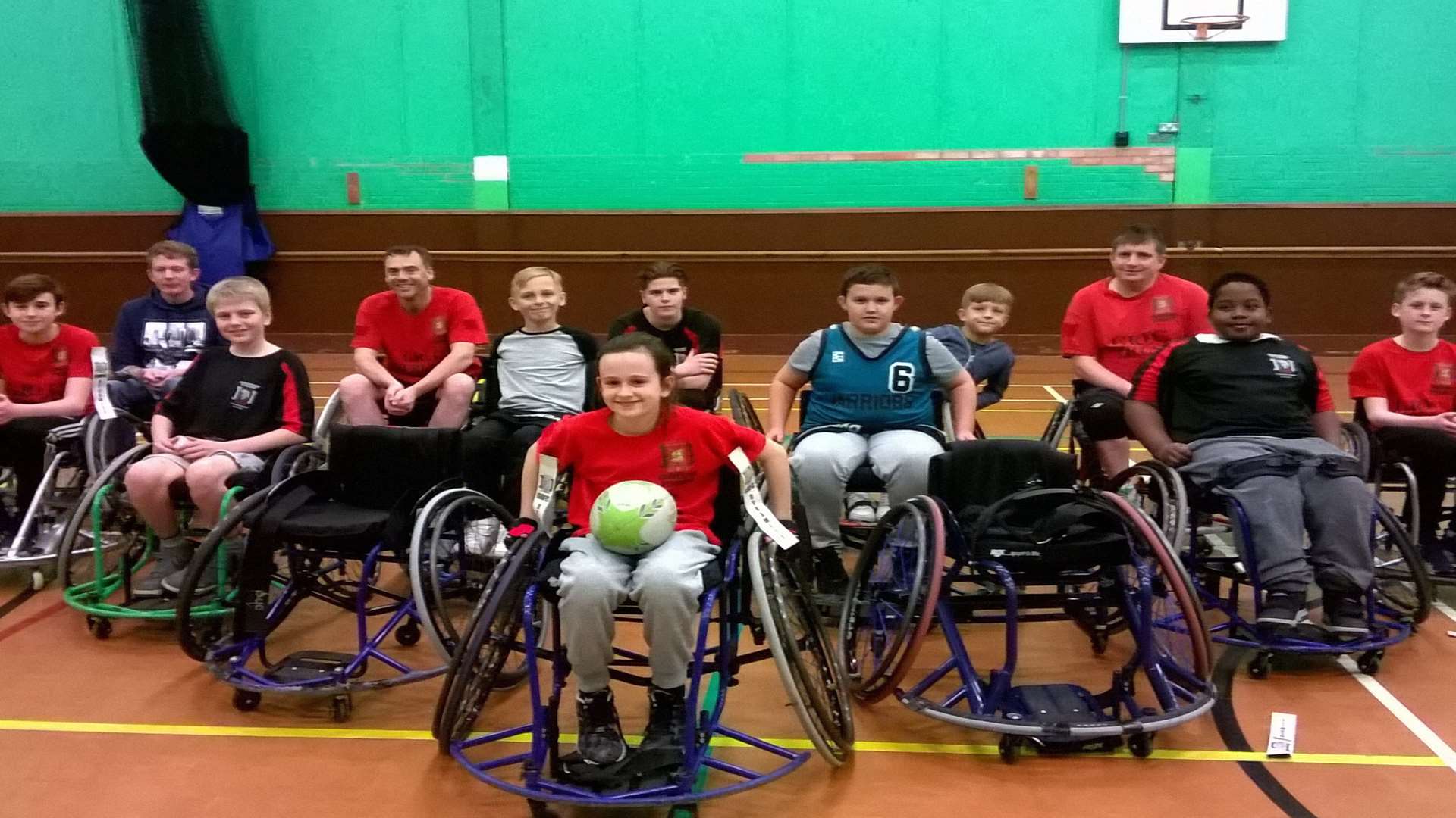 Empty wheelchairs represent the disabled players the team hopes to recruit. Picture: Jason Owen