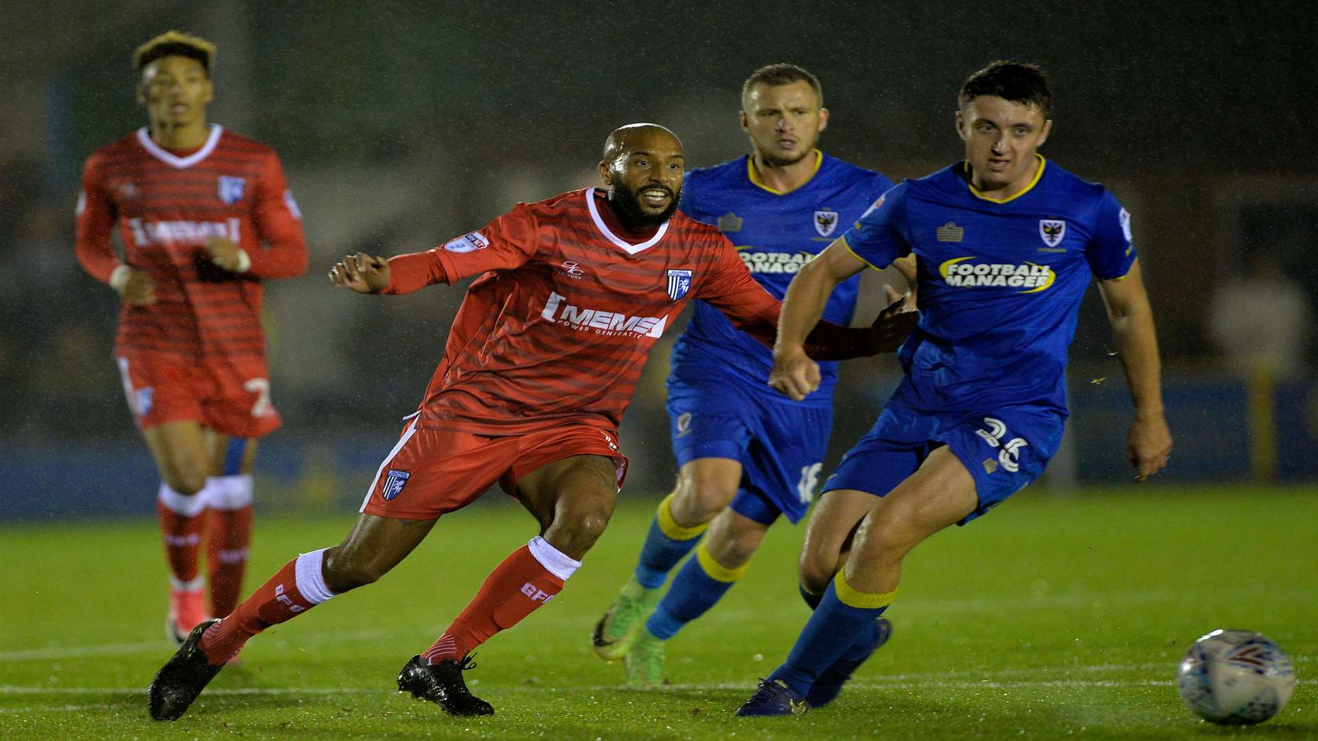 Josh Parker battles Wimbledon's Anthony Hartigan Picture: Ady Kerry