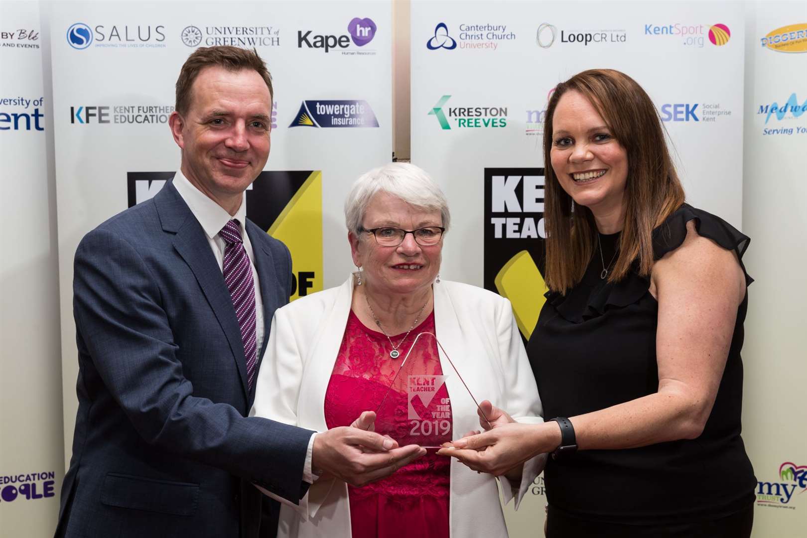 Peter Heckel of Salus, Overall Kent Well Being Champion of the Year, Sally Creavin of Sheerness West Ferderation, Lynette Wood of Ashford International Hotel.