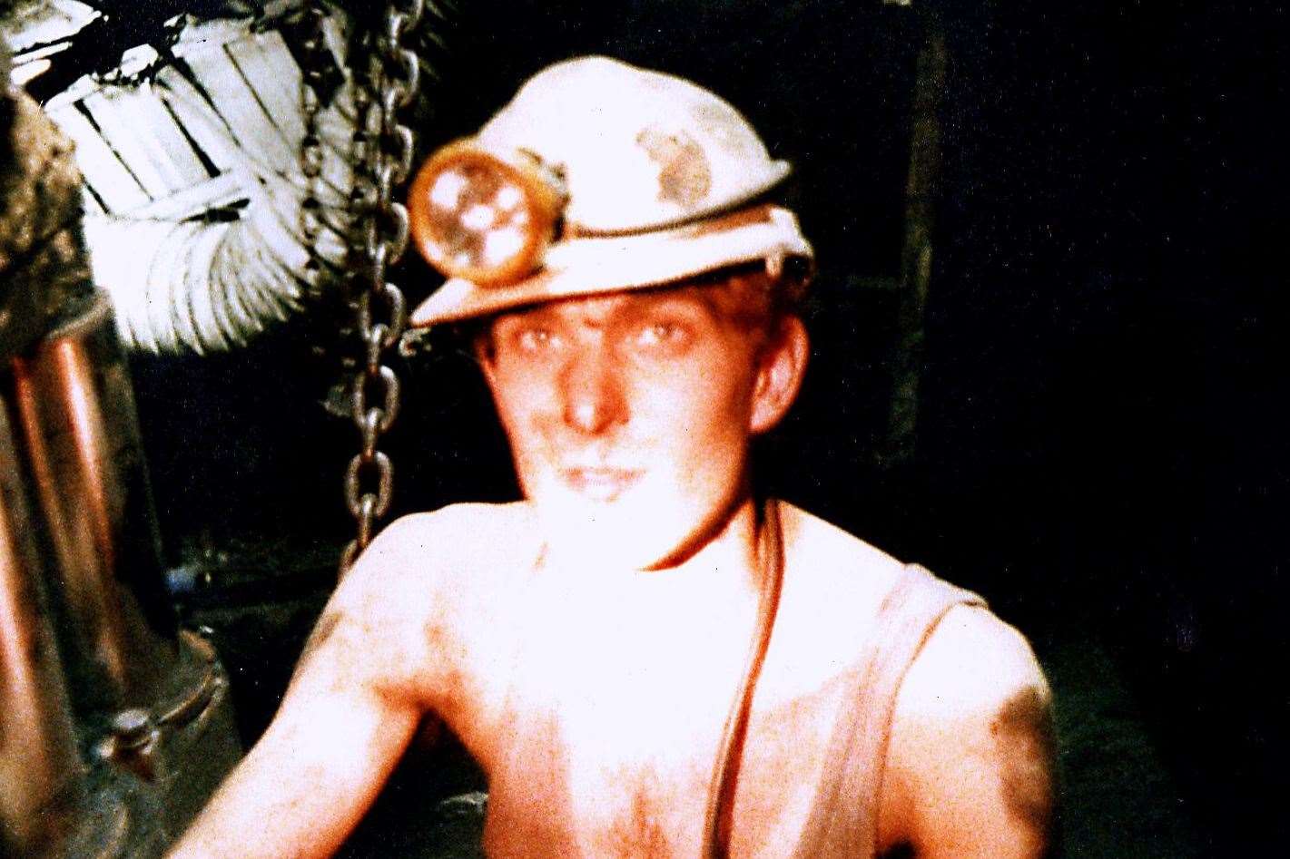 Shaun Parry as a young miner in the 1980s