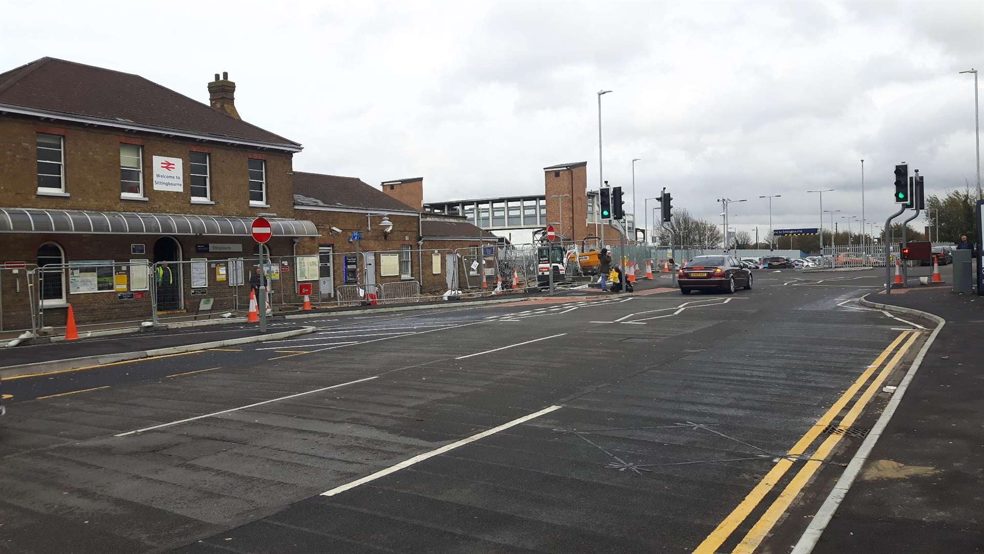 The new road layout in from of Sittingbourne Train Station