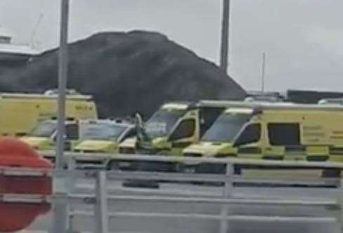 Emergency services at the Port of Dover today. Picture: LKJ Media/Twitter