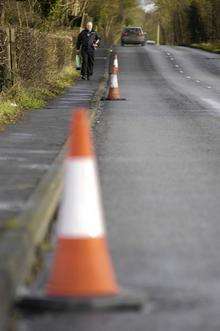 Five manhole covers were stolen from the same road